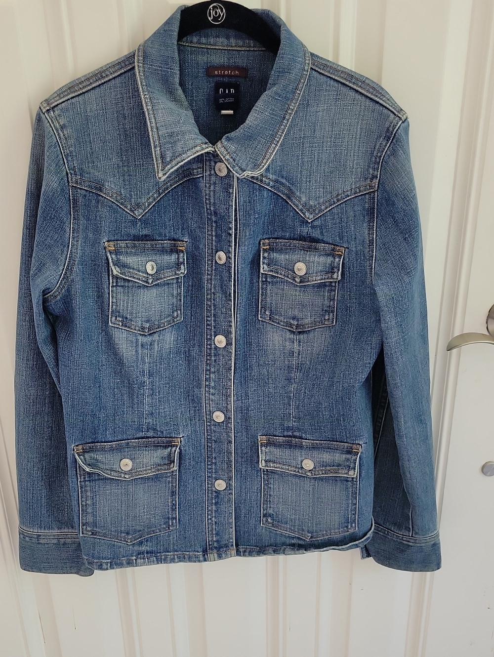 Gap Blue Denim Jean Jacket Women’s Size M Western Rodeo Snap Close